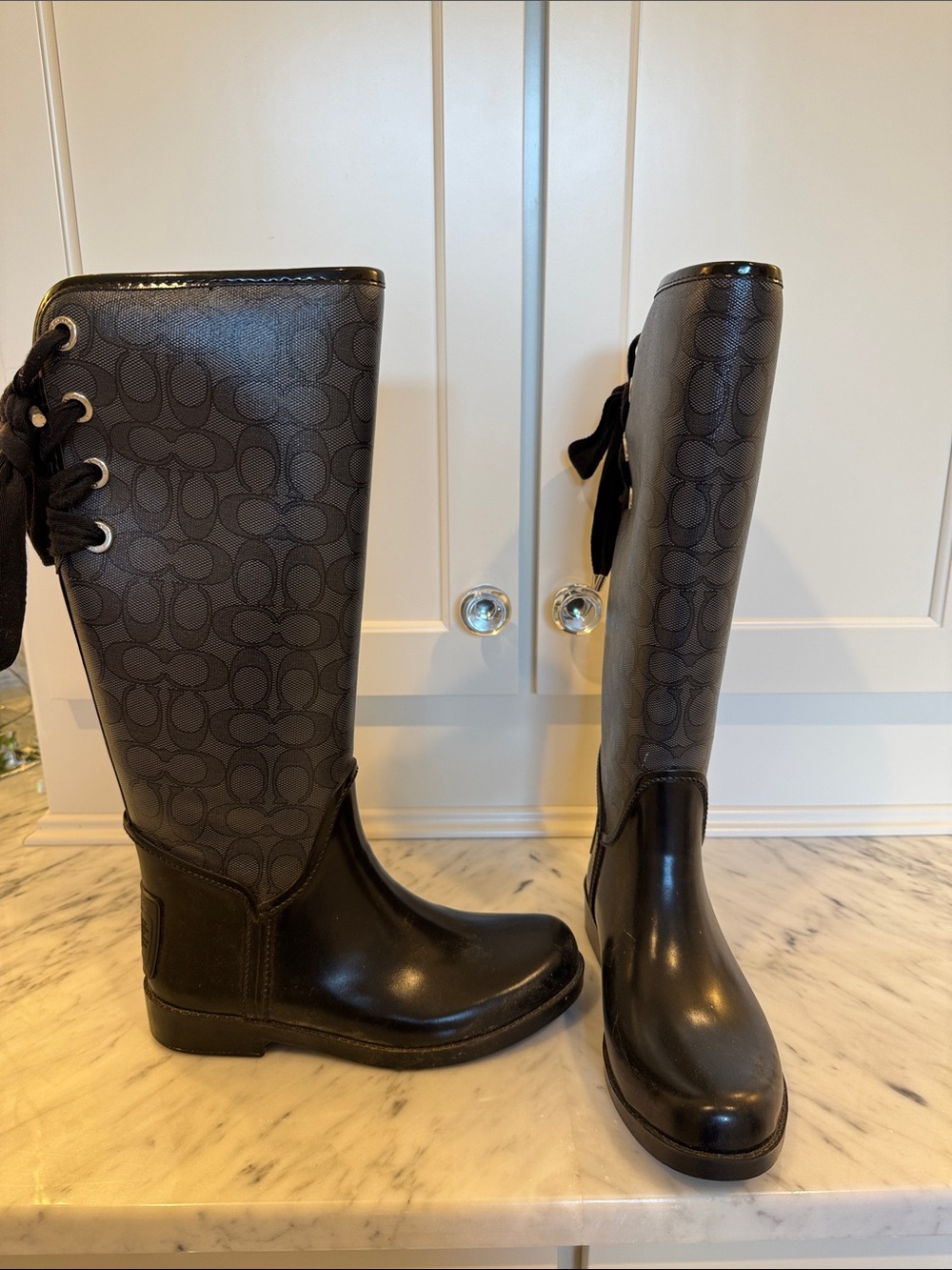 Coach Tall Black Signature Over-the-Knee Boots - Picture 2 of 2